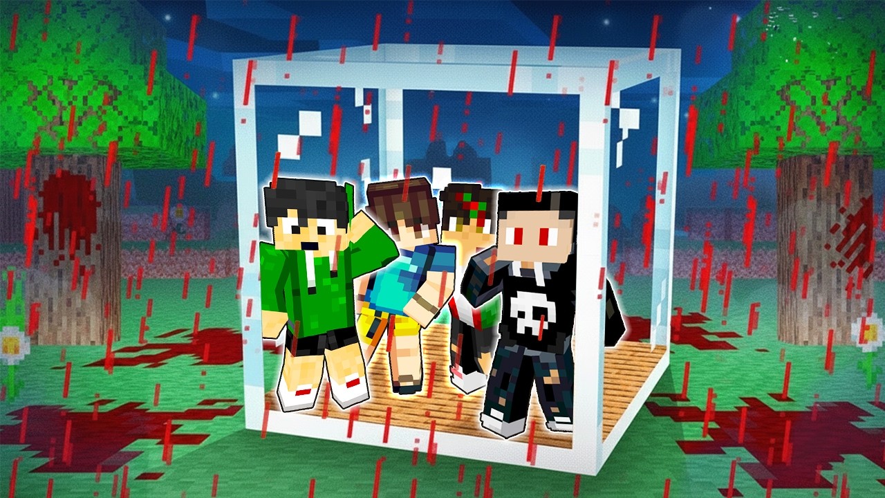 BLOOD RAIN vs BUNKER with my FRIENDS in Minecraft!