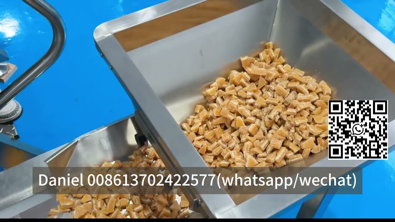 How to packing the sugar bar into premade doypack packing machine?