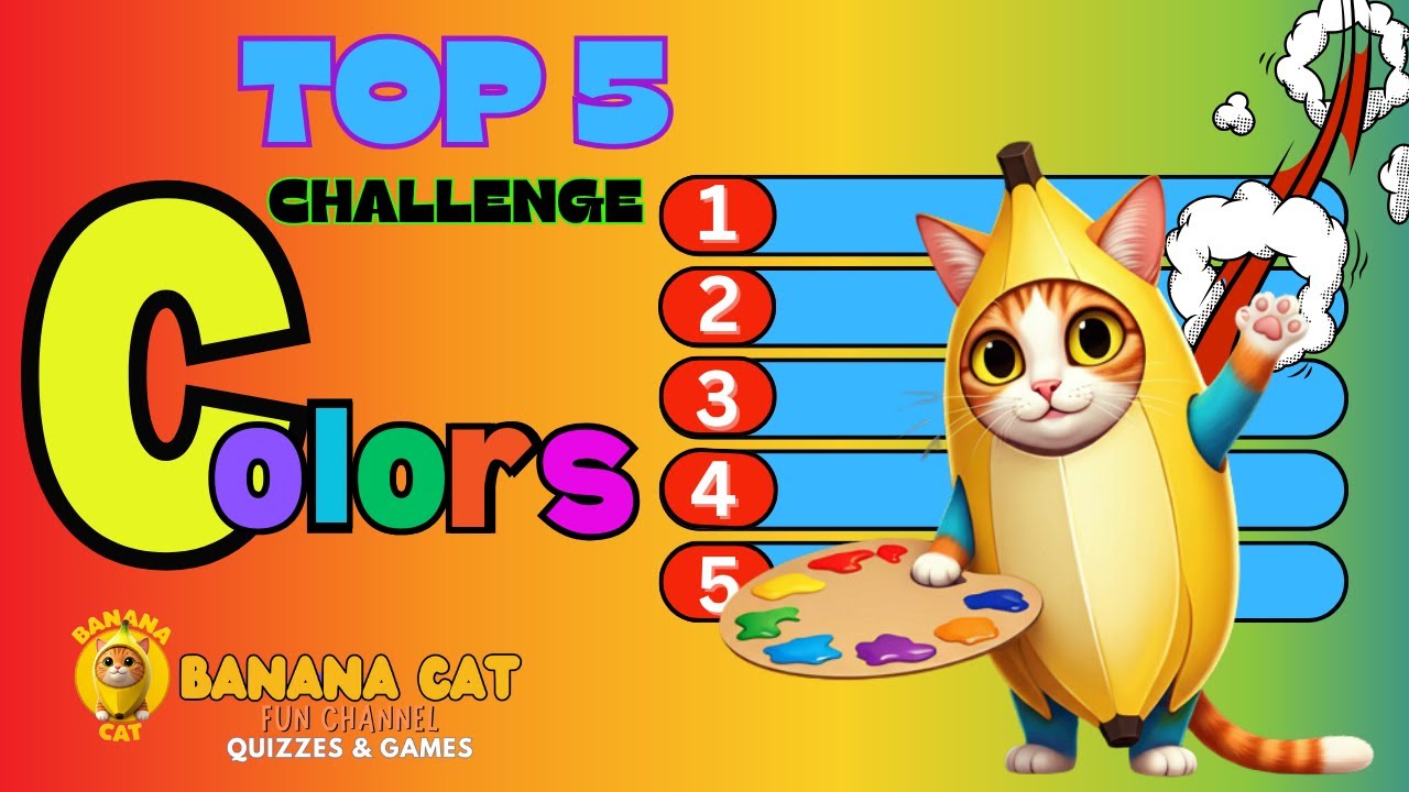 Colors Top 5 Challenge 🌈 | Quiz Game  | Brian Break | Banana Cat | Find the Odd One Out | 🌈❤️▶️ 🍌🐱