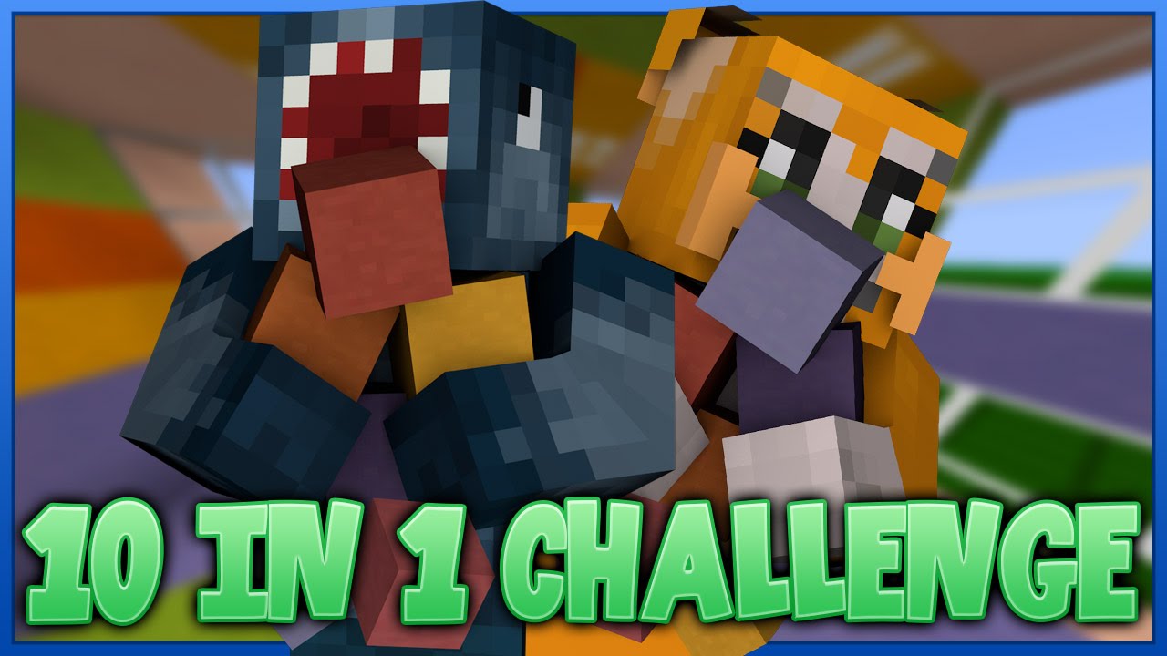 10 IN 1 CHALLENGE! Minecraft Custom Map W/Stampy!