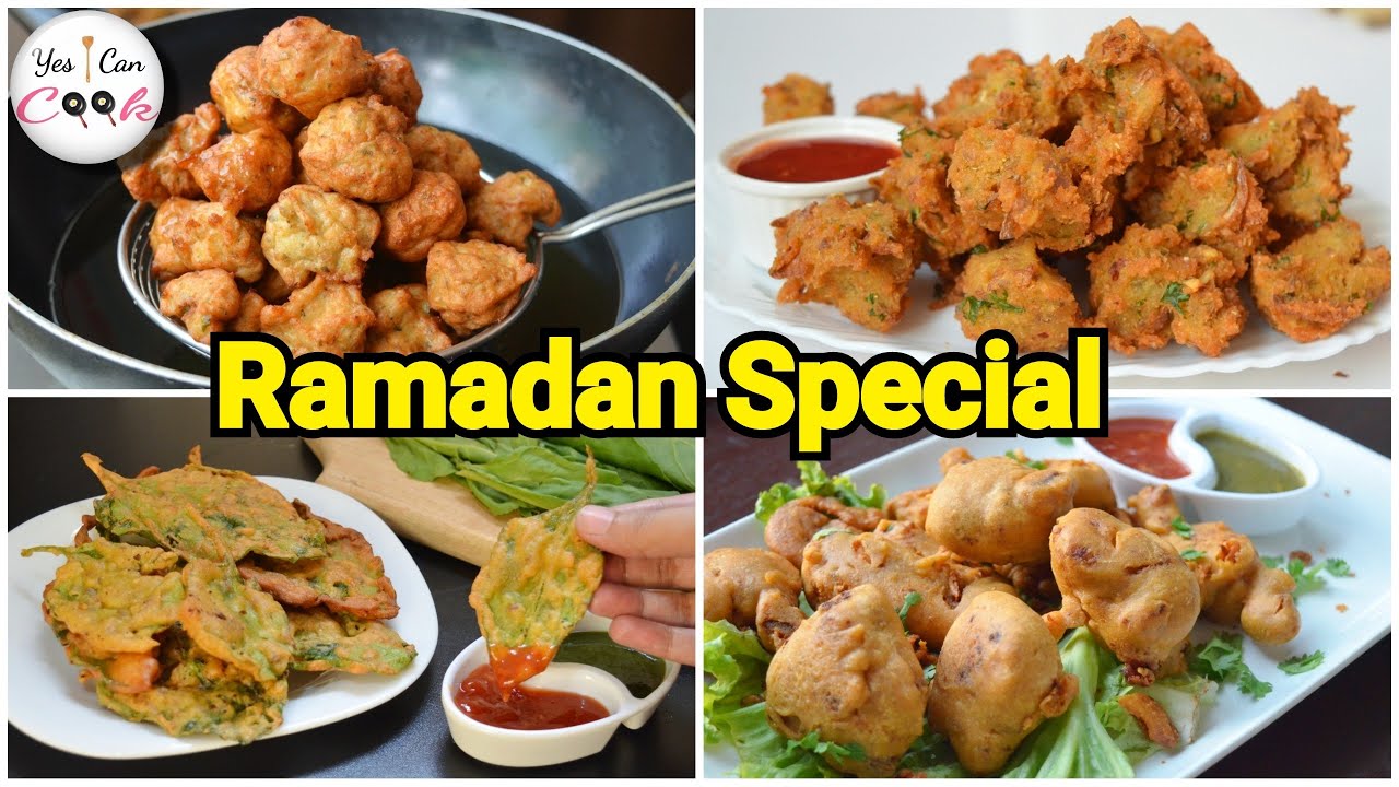 4 Different Pakora Recipes ❗ Ramadan Special by (YES I CAN COOK)