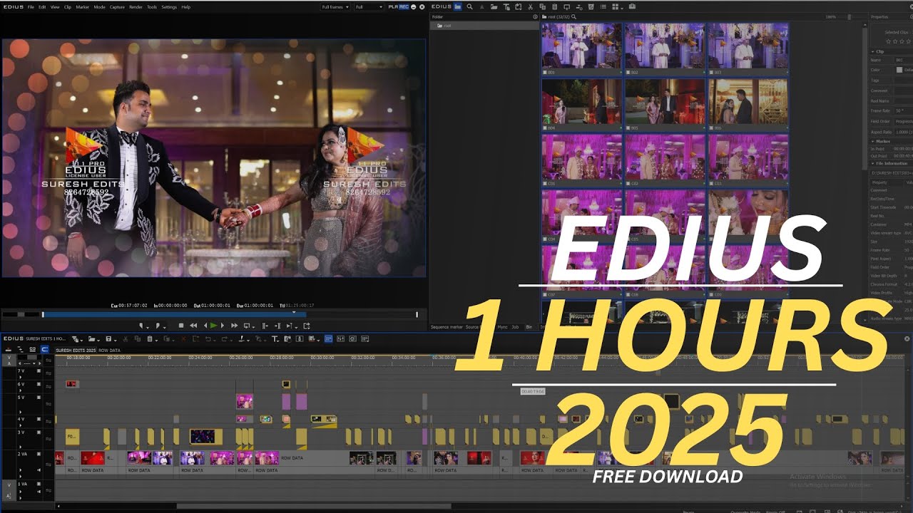 Edius Wedding Cinematic 1 Hours Project Free Download 2025 || Edius 7,8,9,X,11 || SURESH EDTS