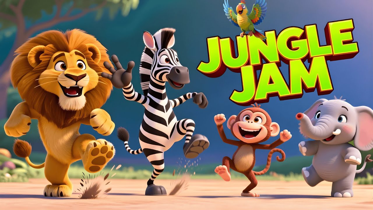 Jungle Jam Adventure 🐘 Bouncy Kids Songs with Dancing Jungle Animals