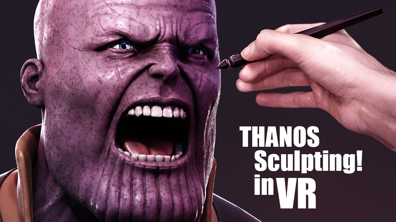 Sculpting Thanos in VR - (Virtual Reality and Blender 2.8)