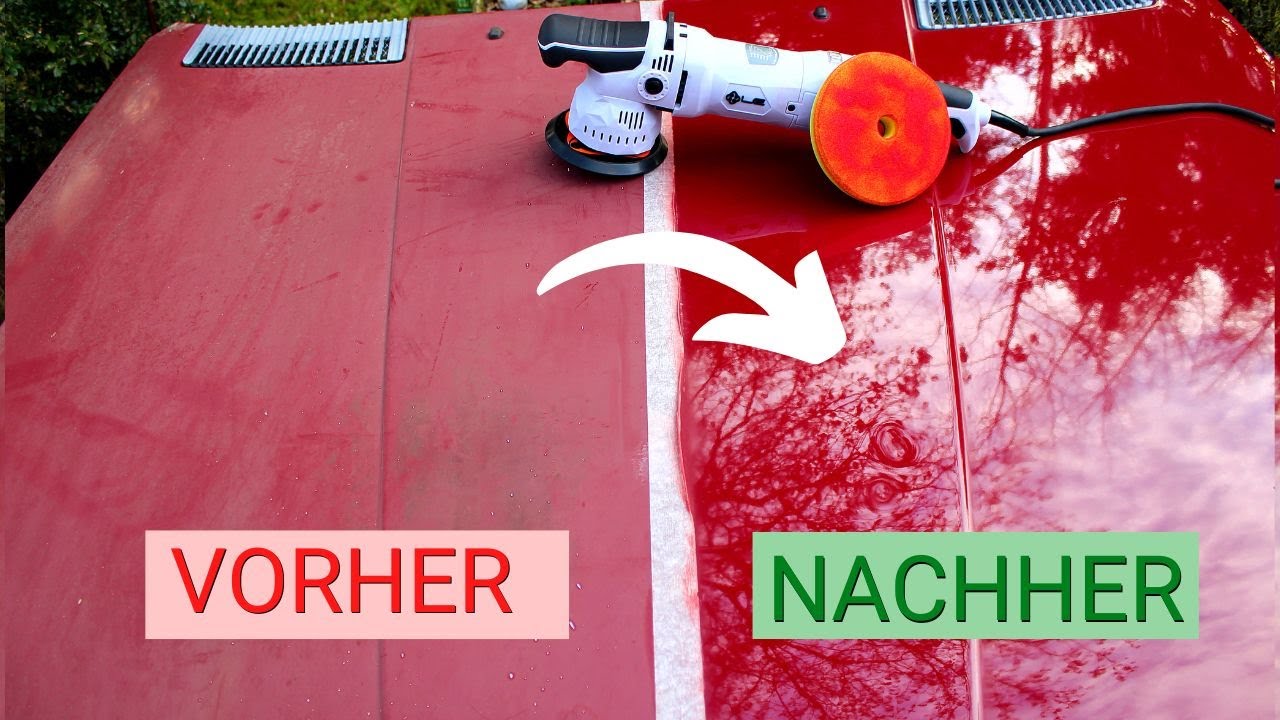 UNILACK POLIEREN || Alte verwitterte MOTORHAUBE zur Hälfte polieren! 50/50