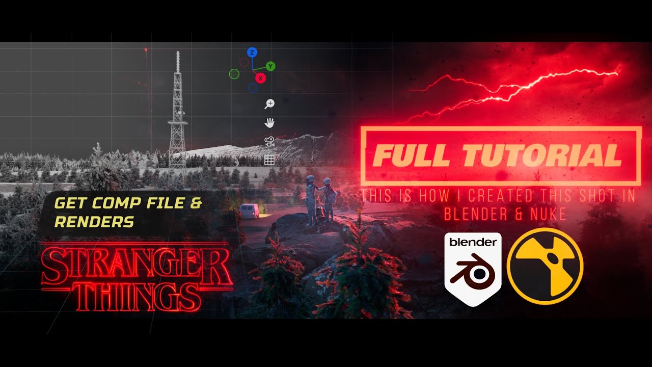 This Is How I Created Stranger Things Cinematic Shot In Blender & Nuke| FULL TUTORIAL
