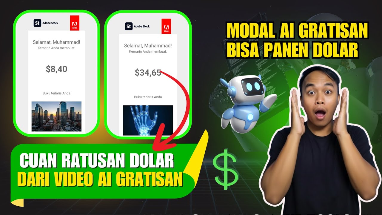 CARA DAPAT DOLAR DARI VIDEO AI GRATISAN - TUTORIAL JUAL VIDEO AI DI ADOBE STOCK UNTUK PEMULA