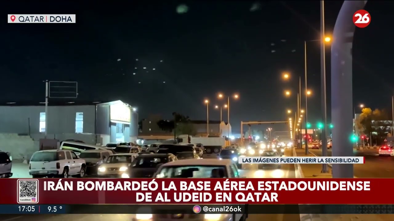 🚨 QATAR | El momento exacto en que Irán ataca bases militares de EEUU