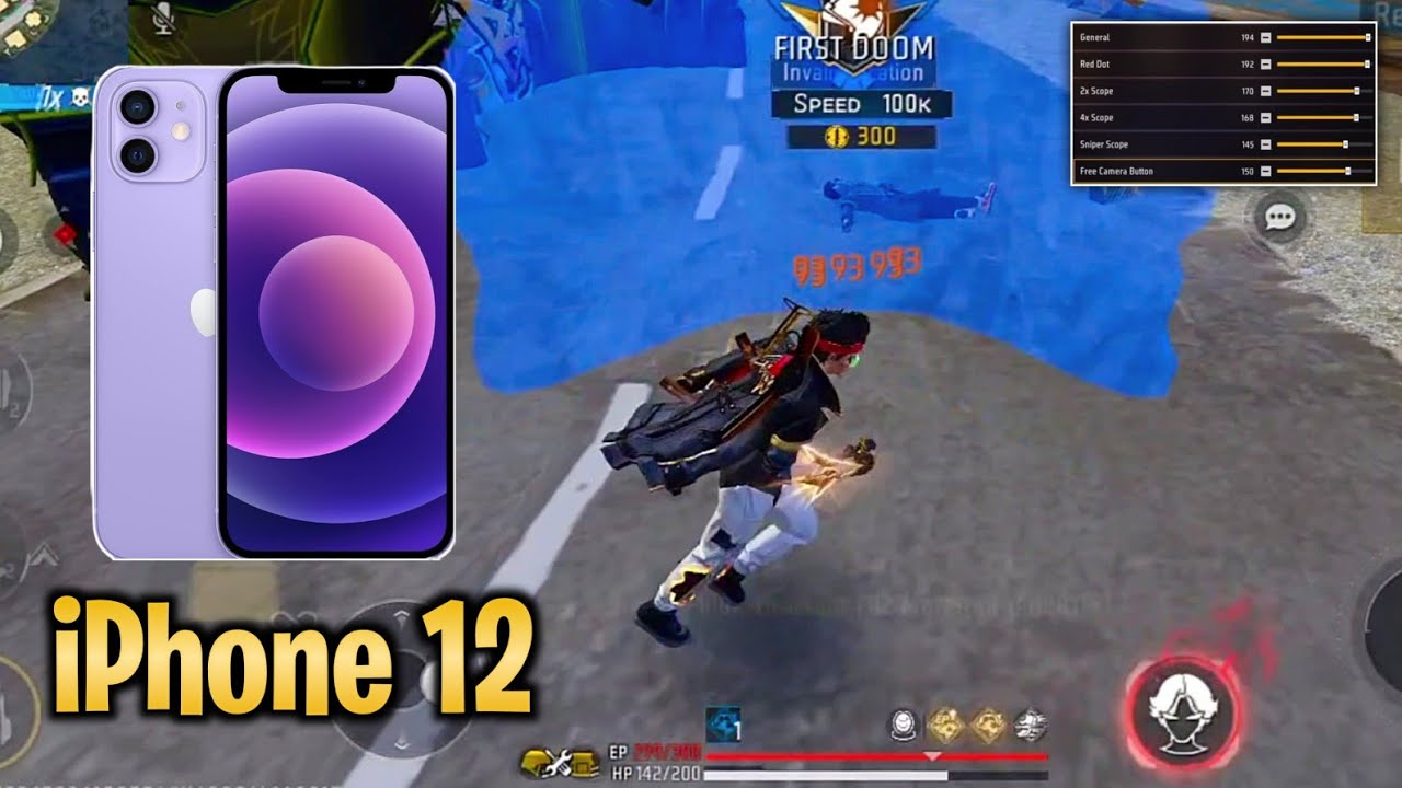 iphone 12 Free Fire Headshot Settings 🔥| Iphone 12 Free fire Sensitivity 