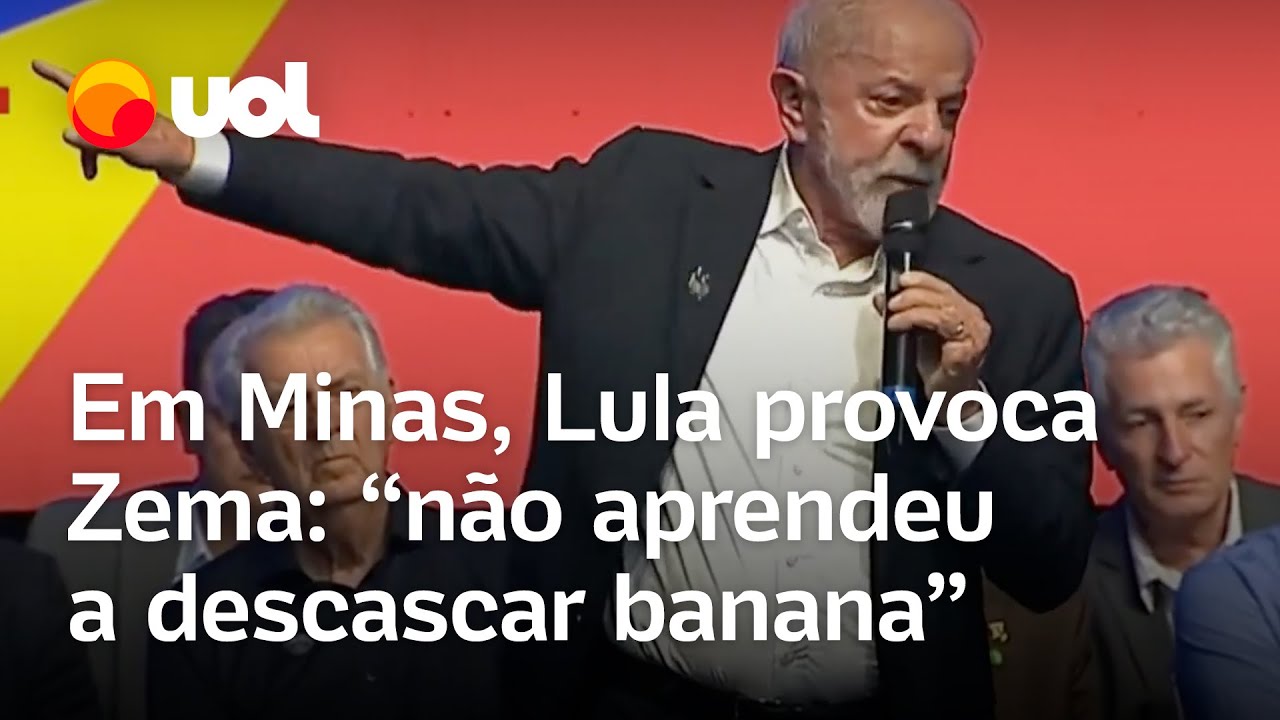 Lula provoca Zema em Minas Gerais: 'Ele vai a lugar nenhum, aprendeu nem a descascar banana'