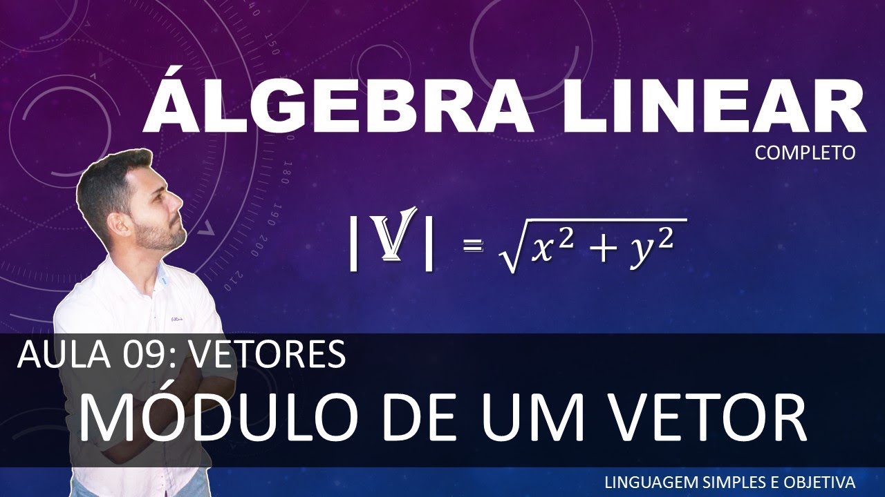 &Aacute;LGEBRA LINEAR - Aula 09 - Vetores - M&oacute;dulo de um vetor