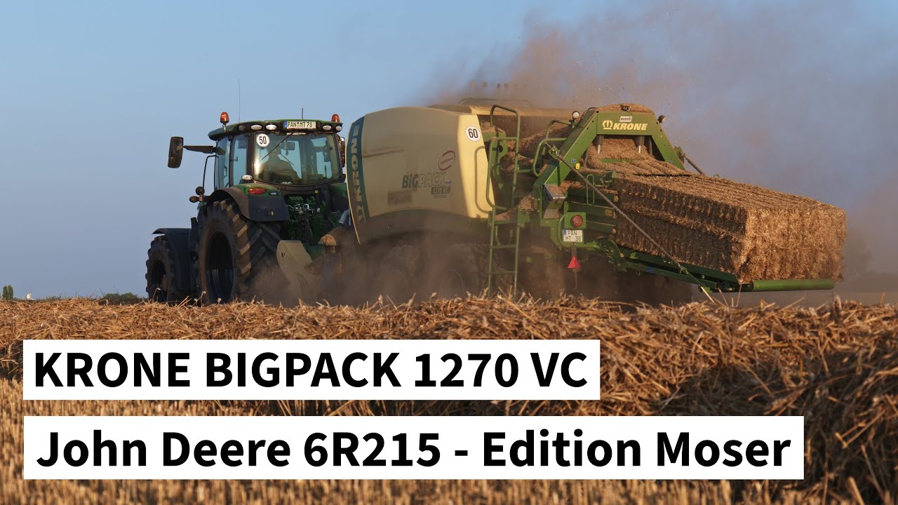 Strohernte 2025 | Krone Big Pack 1270 VC MultiBale | John Deere 6R215 Edition Moser