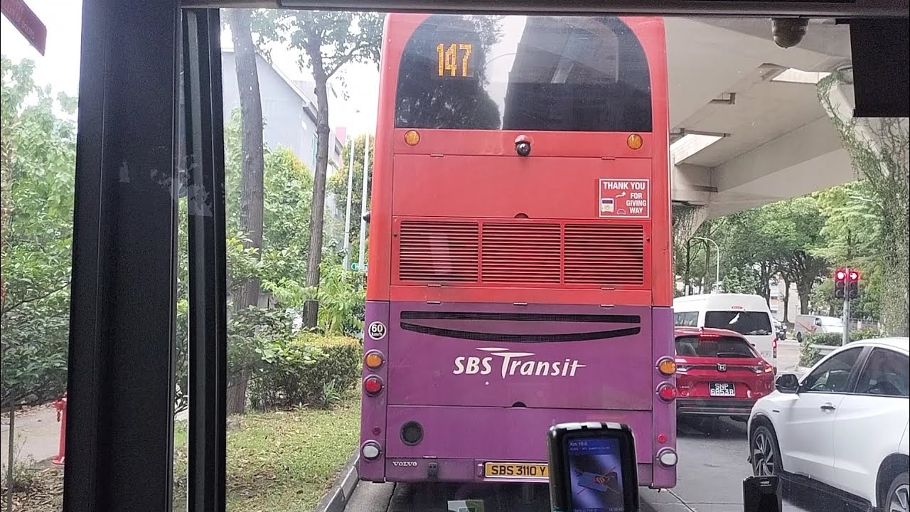 [前面展望] SBS3110Y 147 (SWDEP 80) + SBS6821J 147 (BBDEP 175) Hill Street → Serangoon 駅前 / NEX (競走)