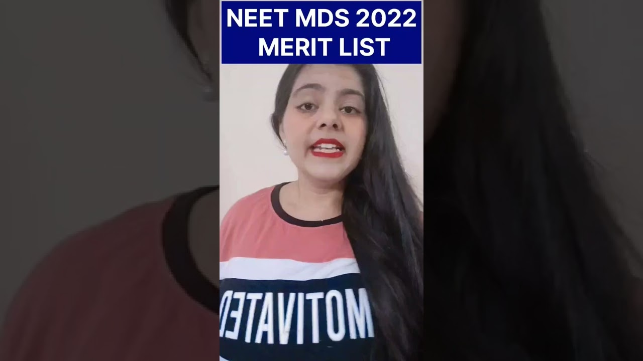 NEET MDS 2022 MERIT LIST #shorts