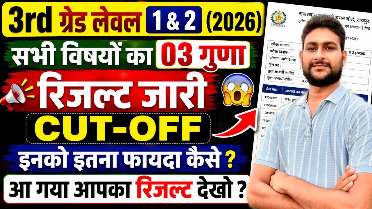 🚨 REET Mains 2026 Result जारी | Live Cut Off Analysis | 3rd Grade Level 1 & 2 Result Out Live 