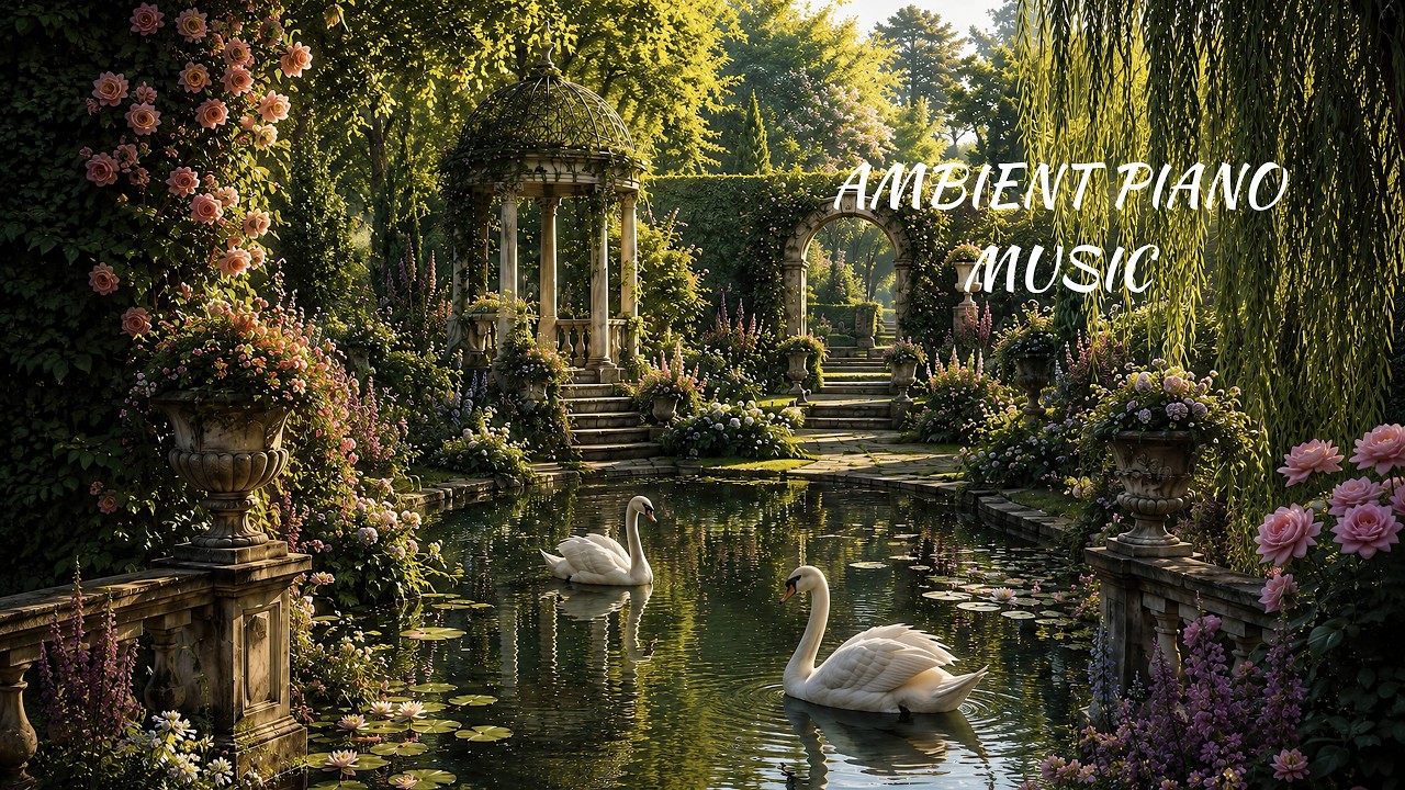 Secret Swan Garden 🌸🌿 Ambient Piano Music for Studying, Working, Relaxing and Peaceful Mood