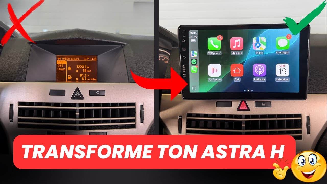 Installation complète d'un Autoradio Android avec CarPlay/Android Auto sur Opel Astra H