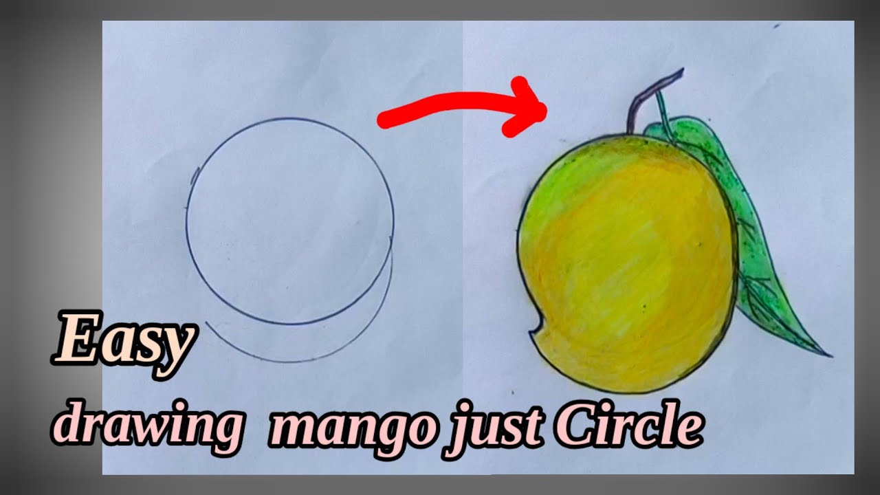 How to Draw a Mango Easily from a Circle | Step-by-Step Tutorial for Beginners🥭|| সহজ আম আঁকা