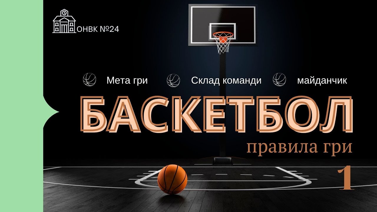 БАСКЕТБОЛ правила гри, урок 1