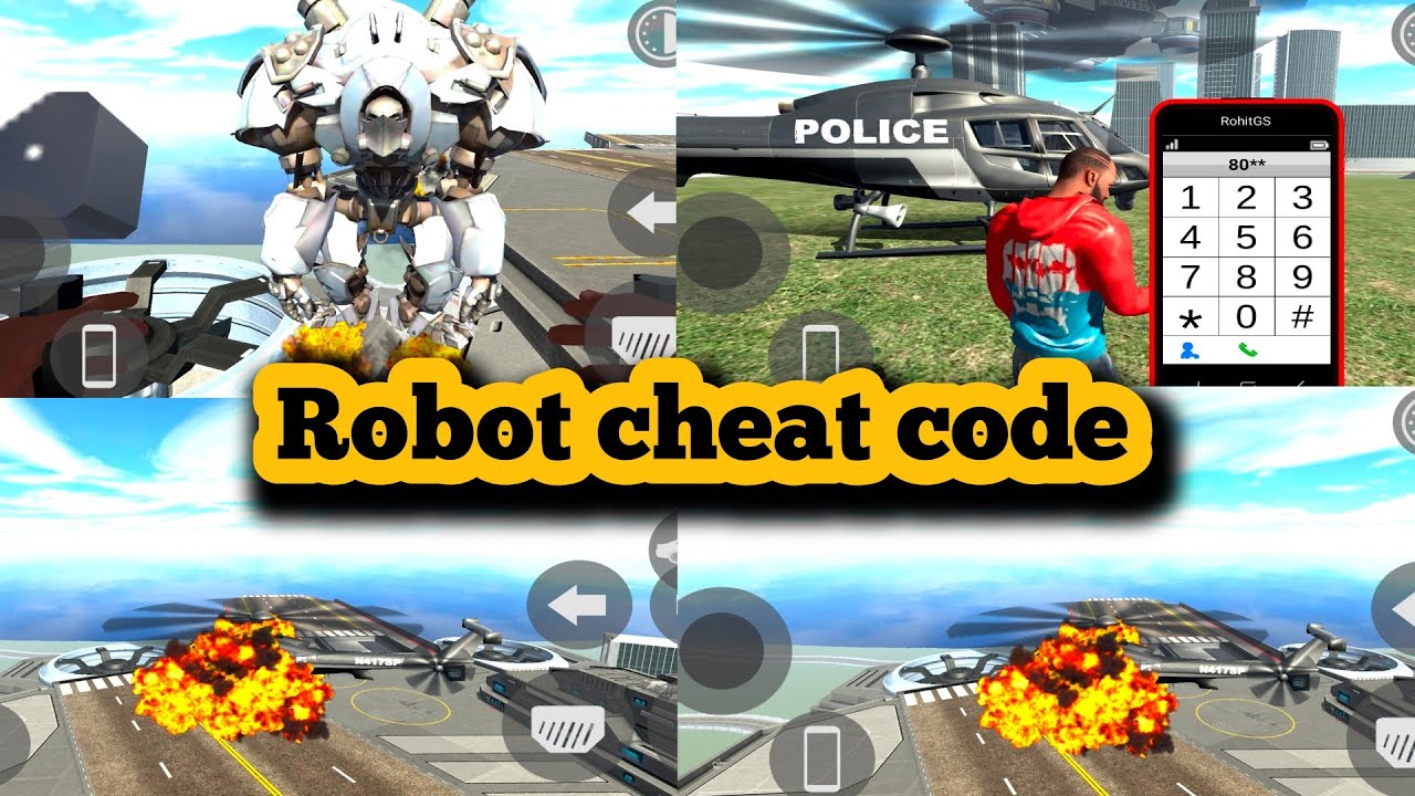 Robot cheat code || new features || police helicopter🚁|| new update with cheat code ||