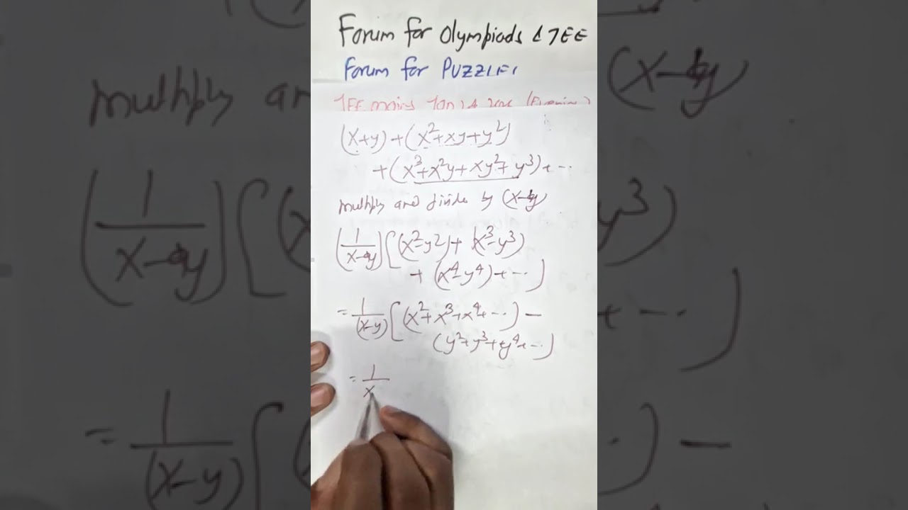 JAN 24 2026 E (⅓+ 4/7)+((1/3²) + ⅓×(4/7) +4²/7²)+...