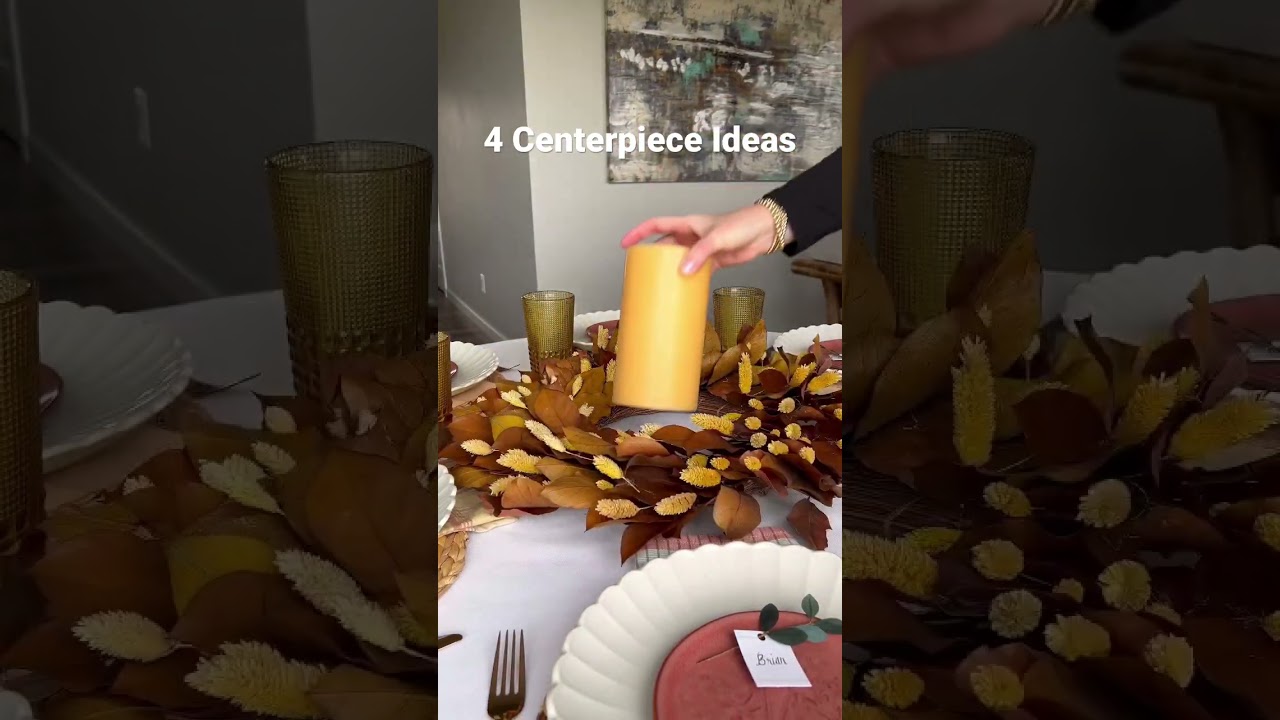 4 centerpiece ideas for a round table - great for fall! #centerpiece #centerpieces #tablesetting