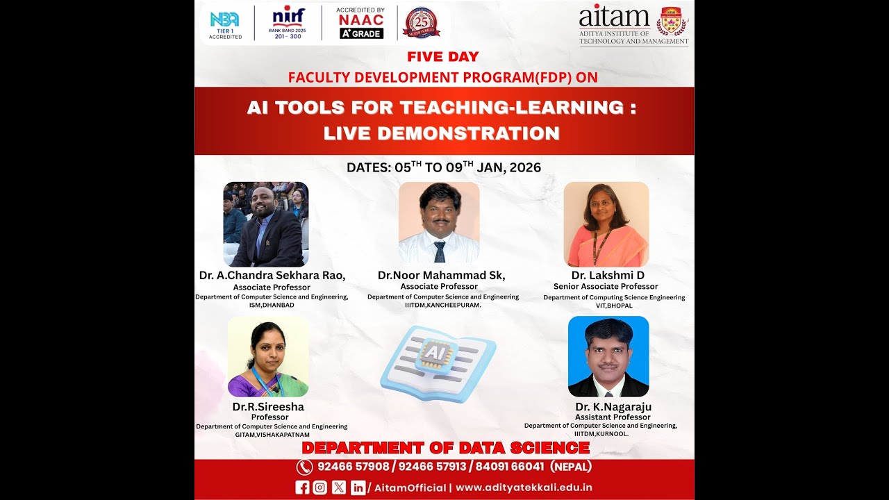 Day1: FDP AI Tools for Teaching-Learning: Live Demonstration