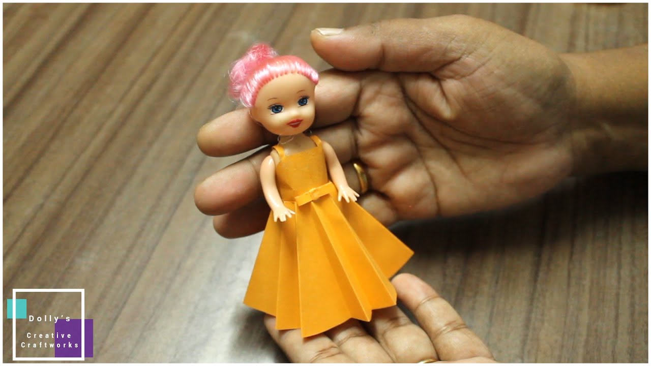 Easy Origami Paper Doll Dress | Paper Folding Origami Doll Dress | DIY Paper Doll Dress | Doll Dress