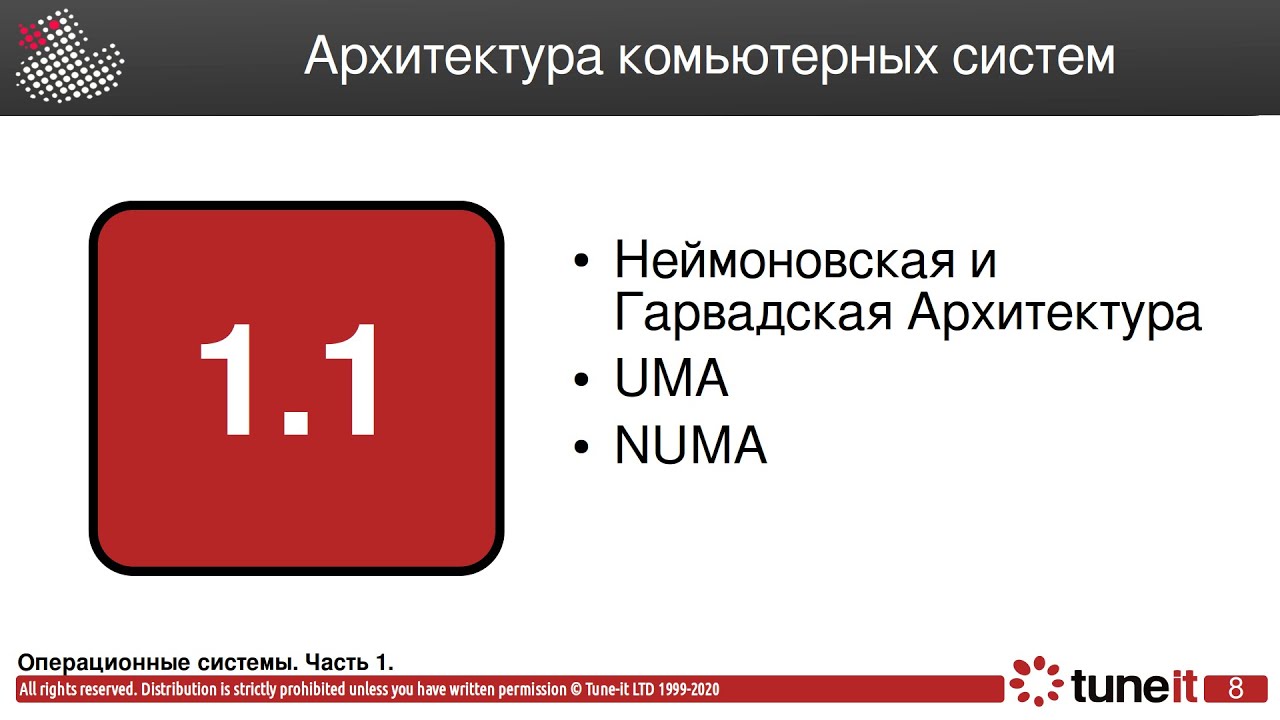 ОС #1-1. Архитектура компьютерных систем.