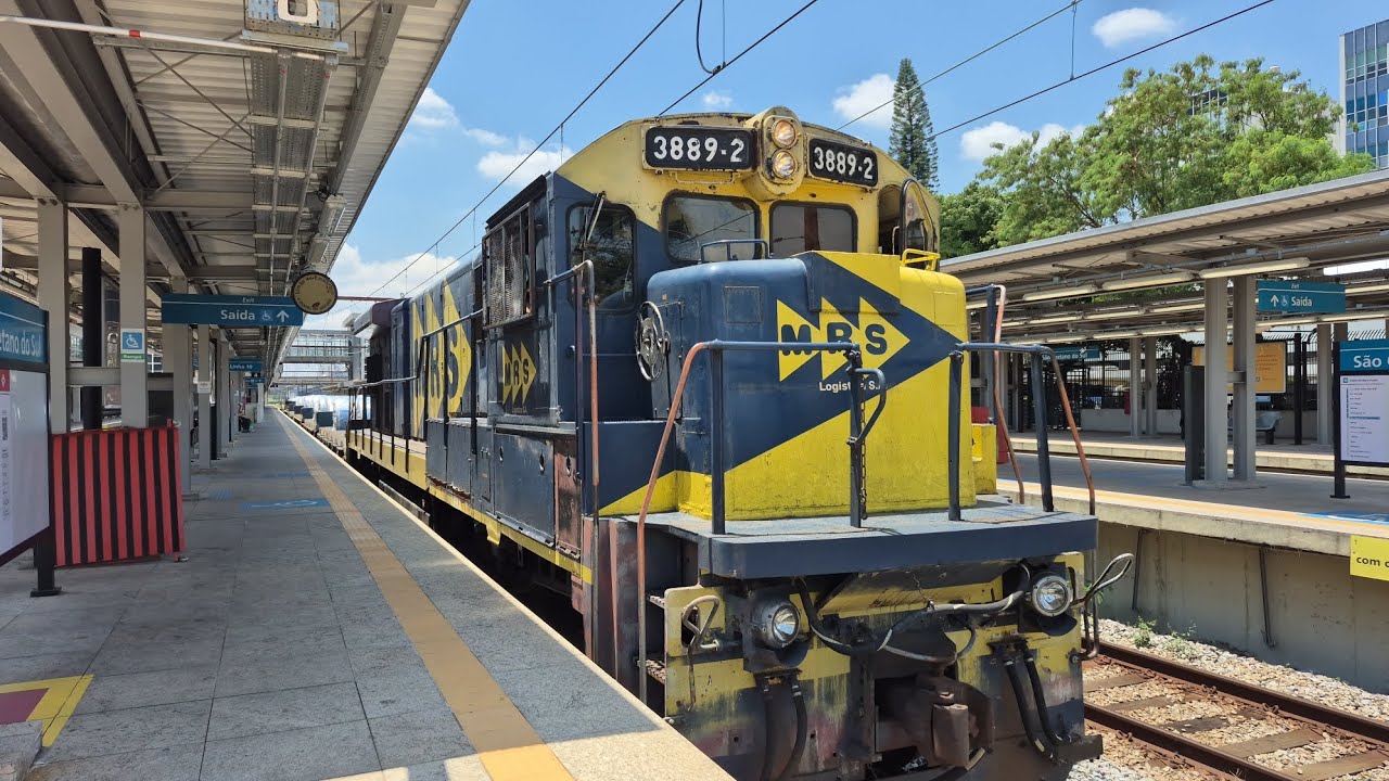MRS- Trem Bobineiro (CMM) com a C36-7 3889 Lider Partindo de São Caetano 