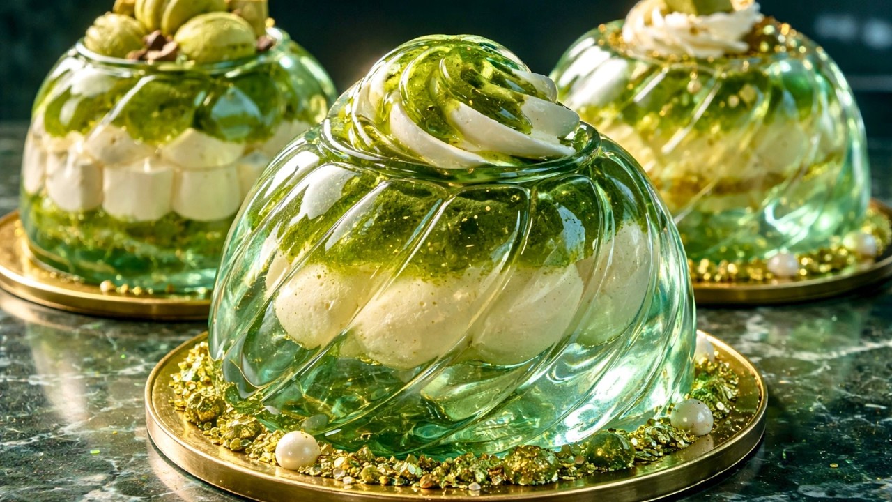 🍵💎 Which Glass Matcha Ice Dome Would You Cut First? 🔪 Ultra Satisfying ASMR