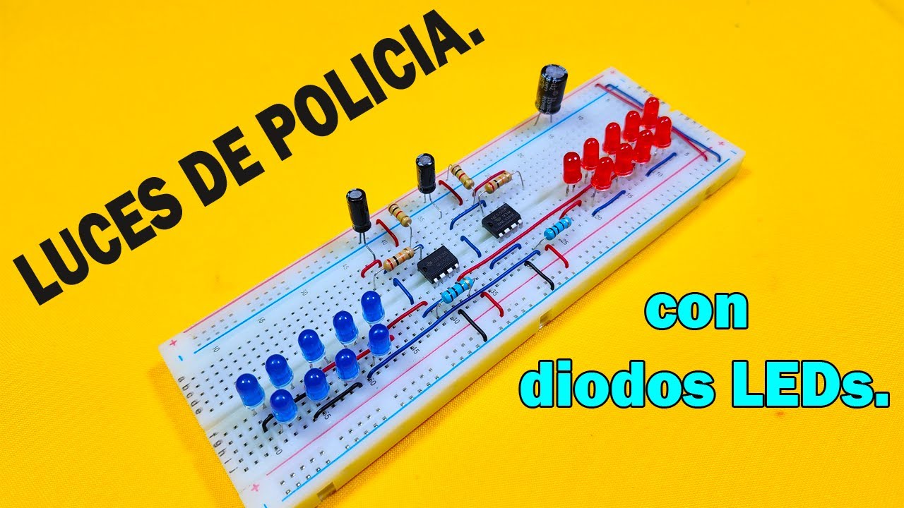 Luces de policia, con diodos LEDs | Electronica basica !!