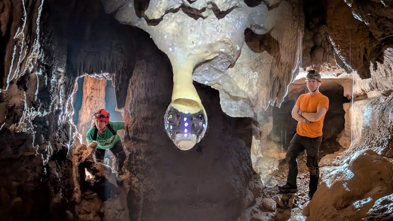 We Found a Cave in Someone’s Backyard with Bubble Blowing Stalactites!