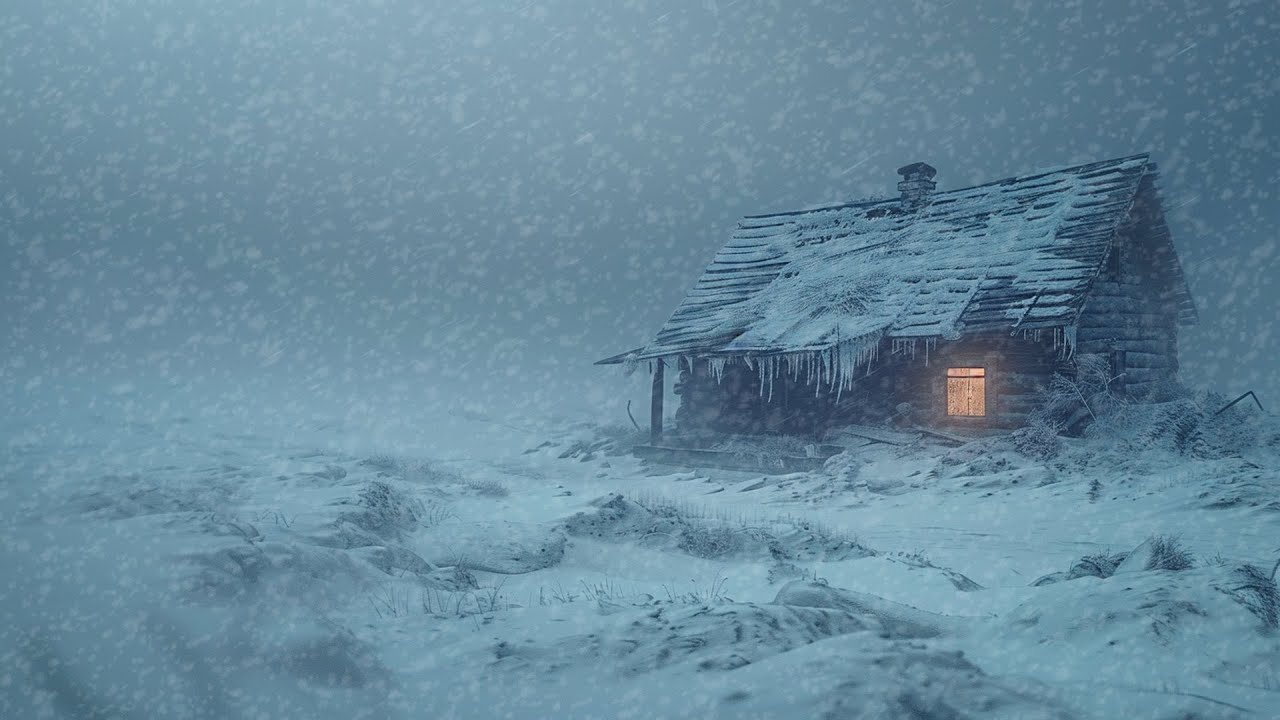 Experience Peaceful Sleep With Snowstorm Night Sounds | Howling Wind Deep Relaxation & Stress Relief