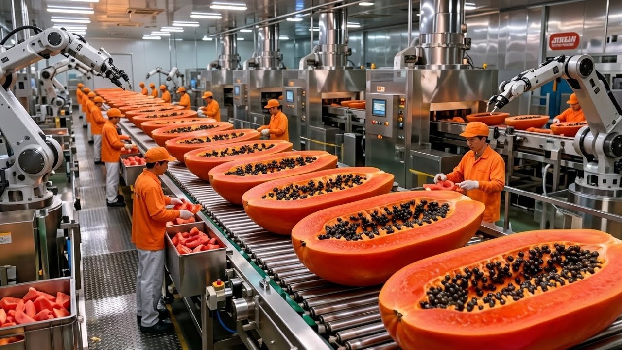 Inside a Modern Papaya Factory: From Farm to Dessert (Full Process)