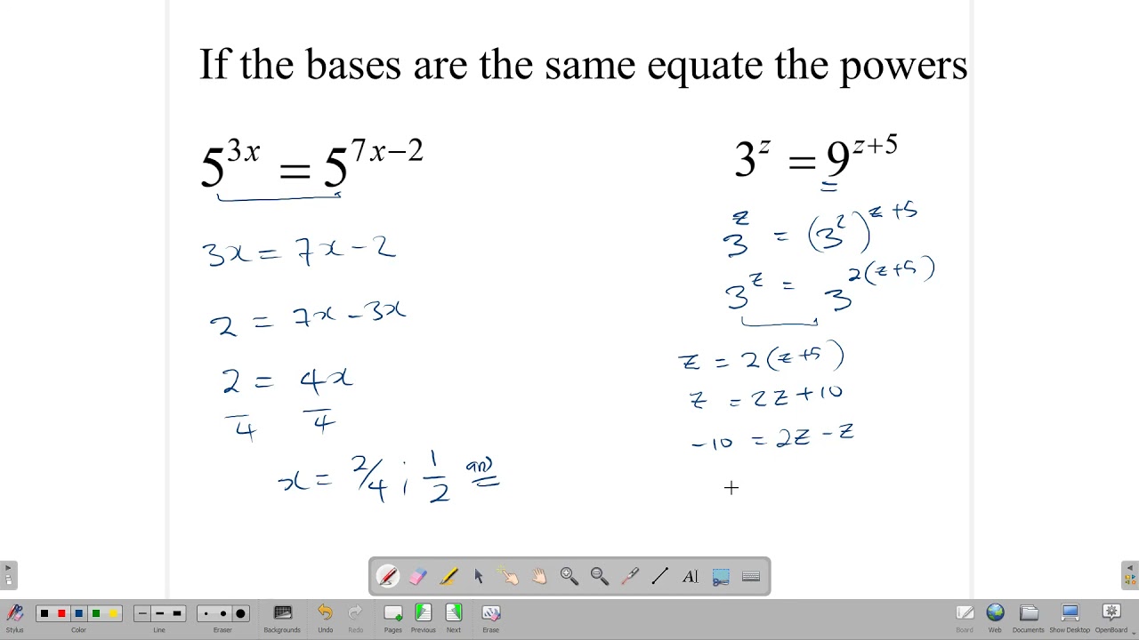 Exponential equations