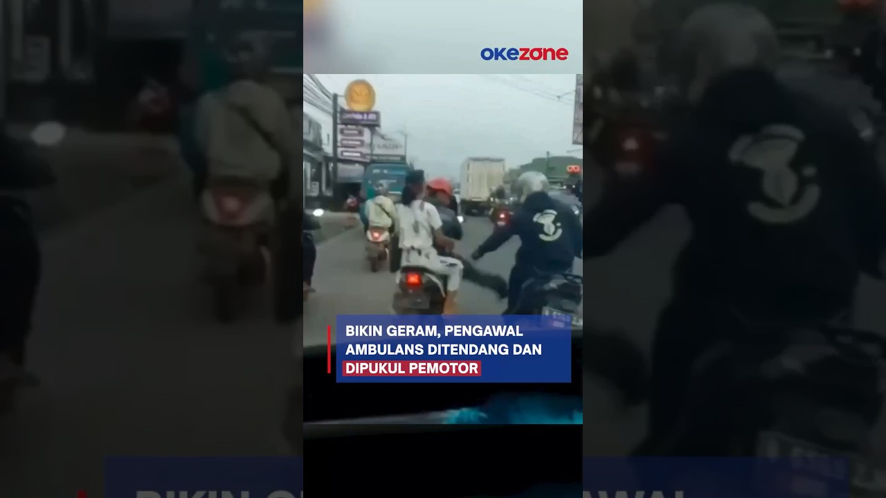 Bikin Geram, Pengawal Ambulans Ditendang dan Dipukul Pemotor 