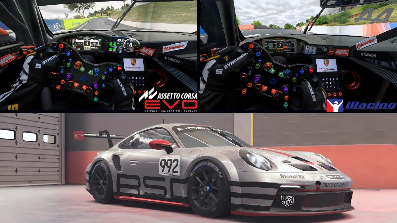 Assetto Corsa EVO vs iRacing - Porsche Cup