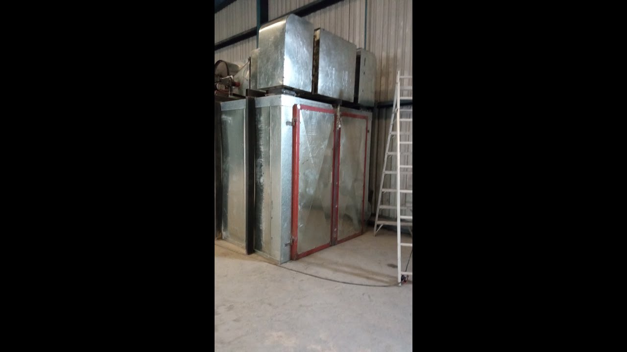 Horno para curado de pintura en polvo de 4.00 m. de largo llega a 180°C en menos de tres minutos