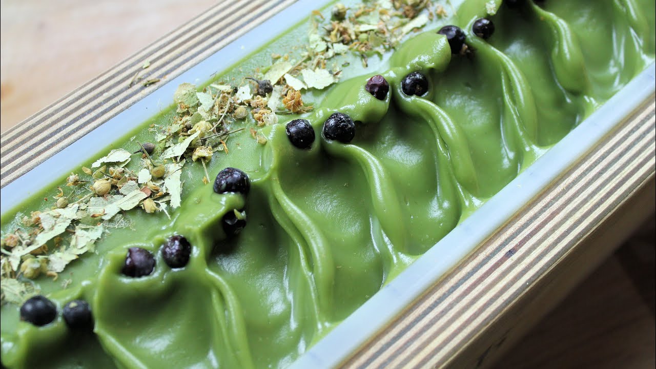 How to make soap: Making our Green Tea & Cucumber naturally coloured cold process layered soap