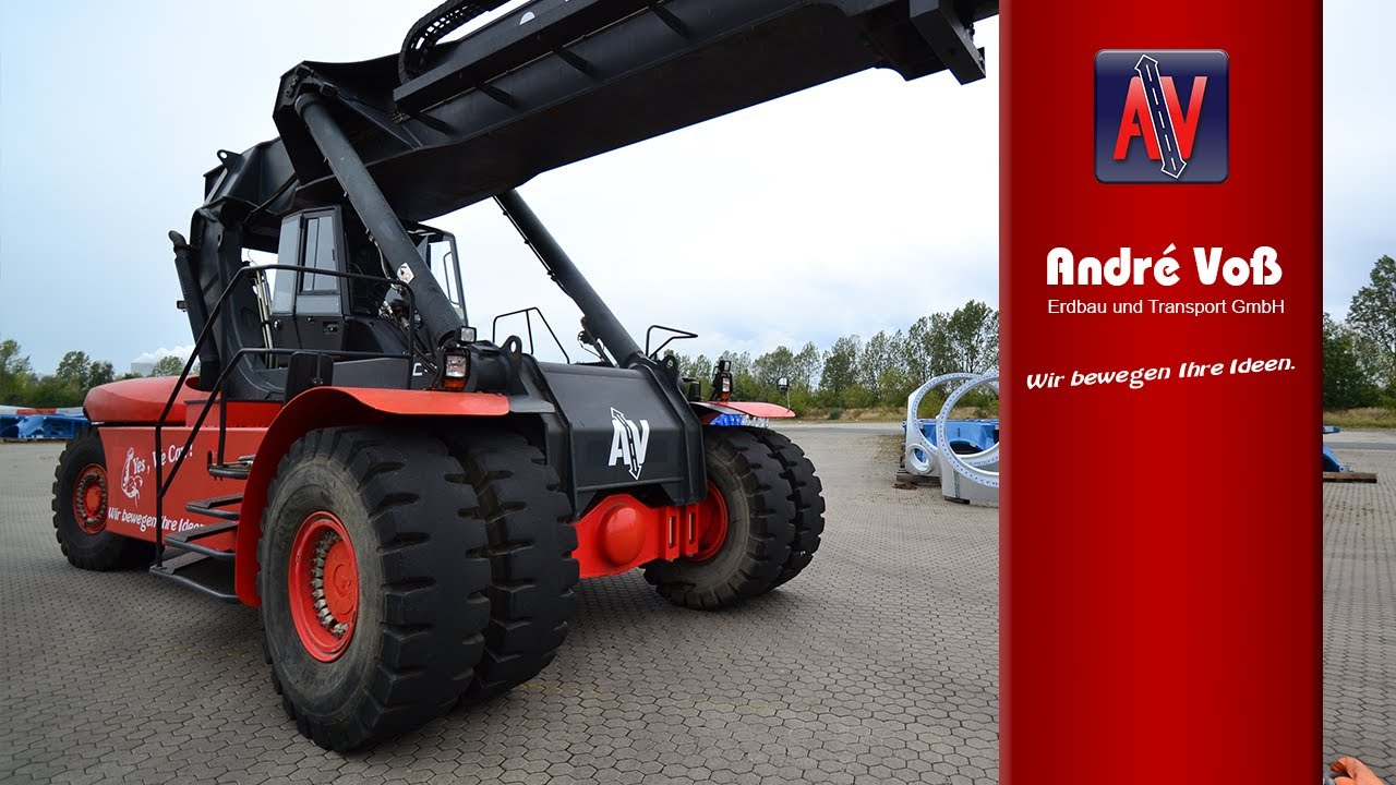 Linde Reach Stacker hebt 50t Maschinenhaus