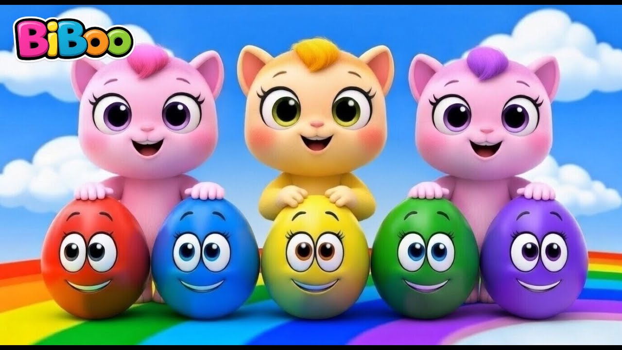 Learning Colors with Cats 🥚🌈| Fun Learning Colors | #learningcolors #colorsong #learncolors