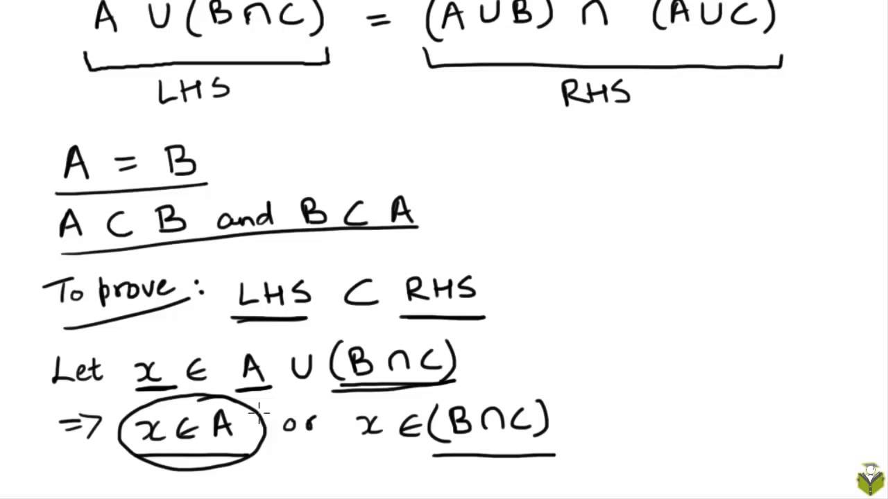 51 Distributive Law for Union over Intersection proof using the definition of set equality part1