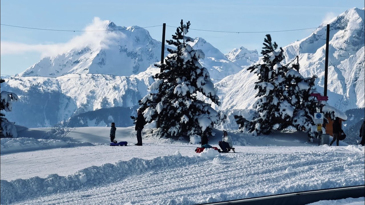 Winter Day in Crans-Montana ❄️ Sledding & Cozy Alpine Walk || Switzerland || Travel Guide 