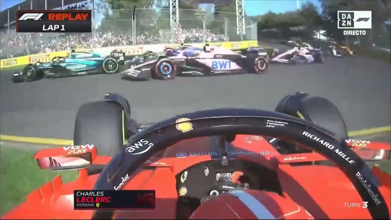 DNF CHARLES LECLERC GP AUSTRALIA + OVERTAKE HAMILTON ON VERSTAPPEN