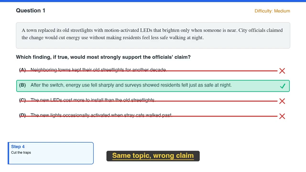 SAT Evidence Questions &mdash; Match the Quote to the Claim