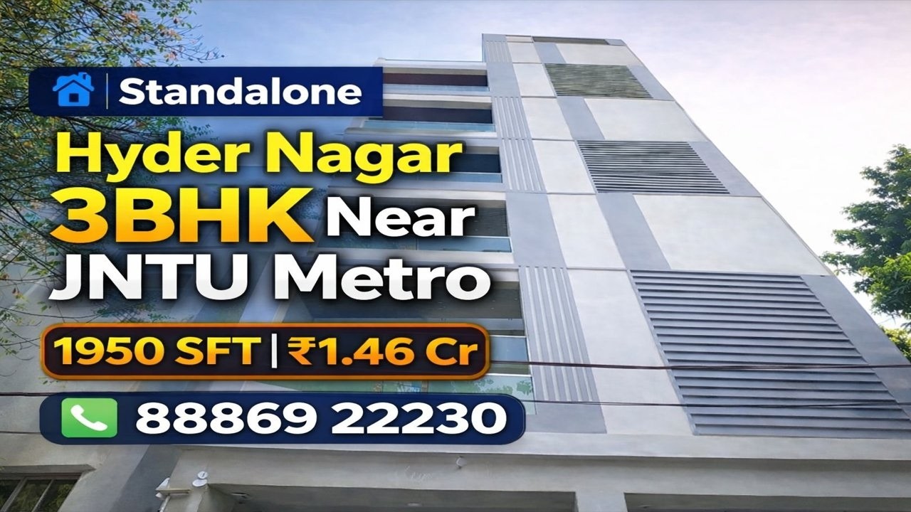 Standalone 3BHK in Hyder Nagar | 1950 SFT North Facing | Near JNTU Metro | ₹1.46 Cr