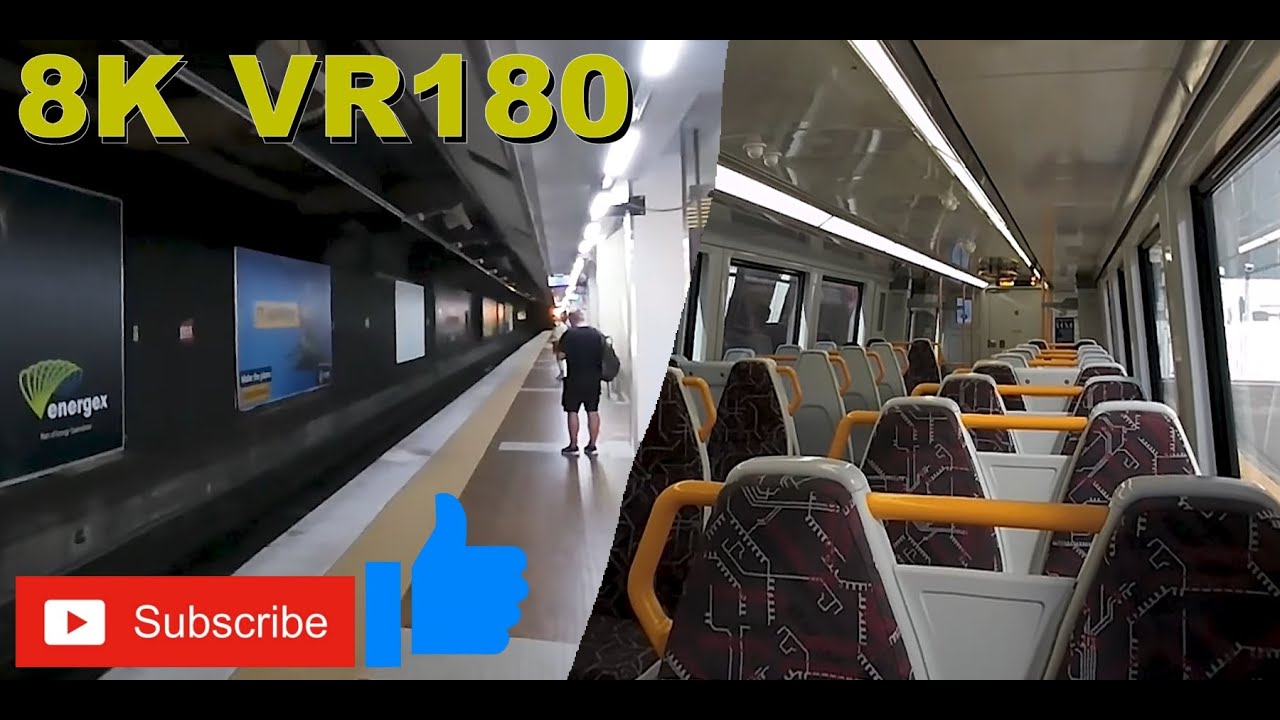 8K VR180 Brisbane Queensland Central Train Station to Soutbank | Travel vids with ASMR or Music