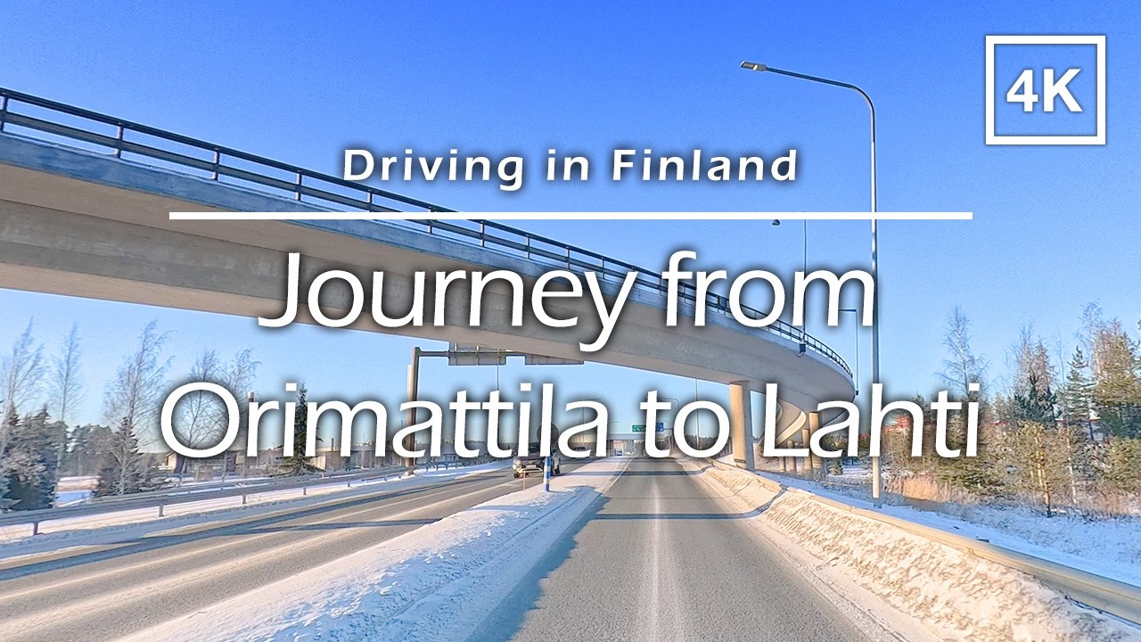 Winter Driving from Orimattila to Lahti, Finland - 4K