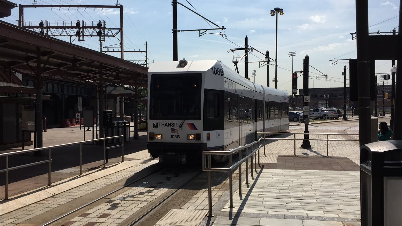 NJ Transit HD 60fps: Newark Light Rail Kinki Sharyo LRV Train Arrives @ Broad Street (6/1/16)